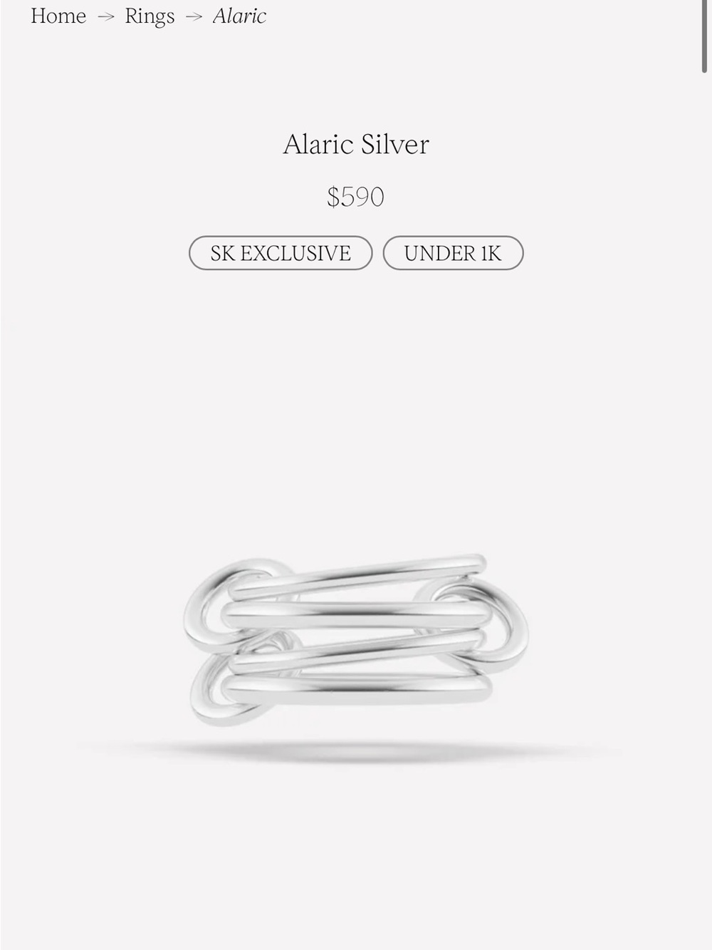 Alaric Silver Interwoven Band Ring — Silver